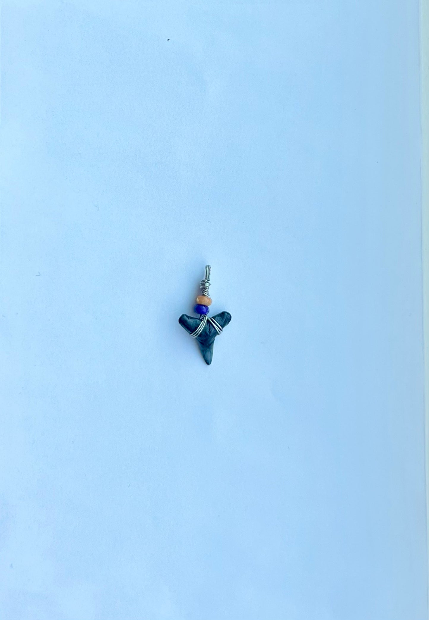 Purple & Orange Beaded Shark Tooth Pendant