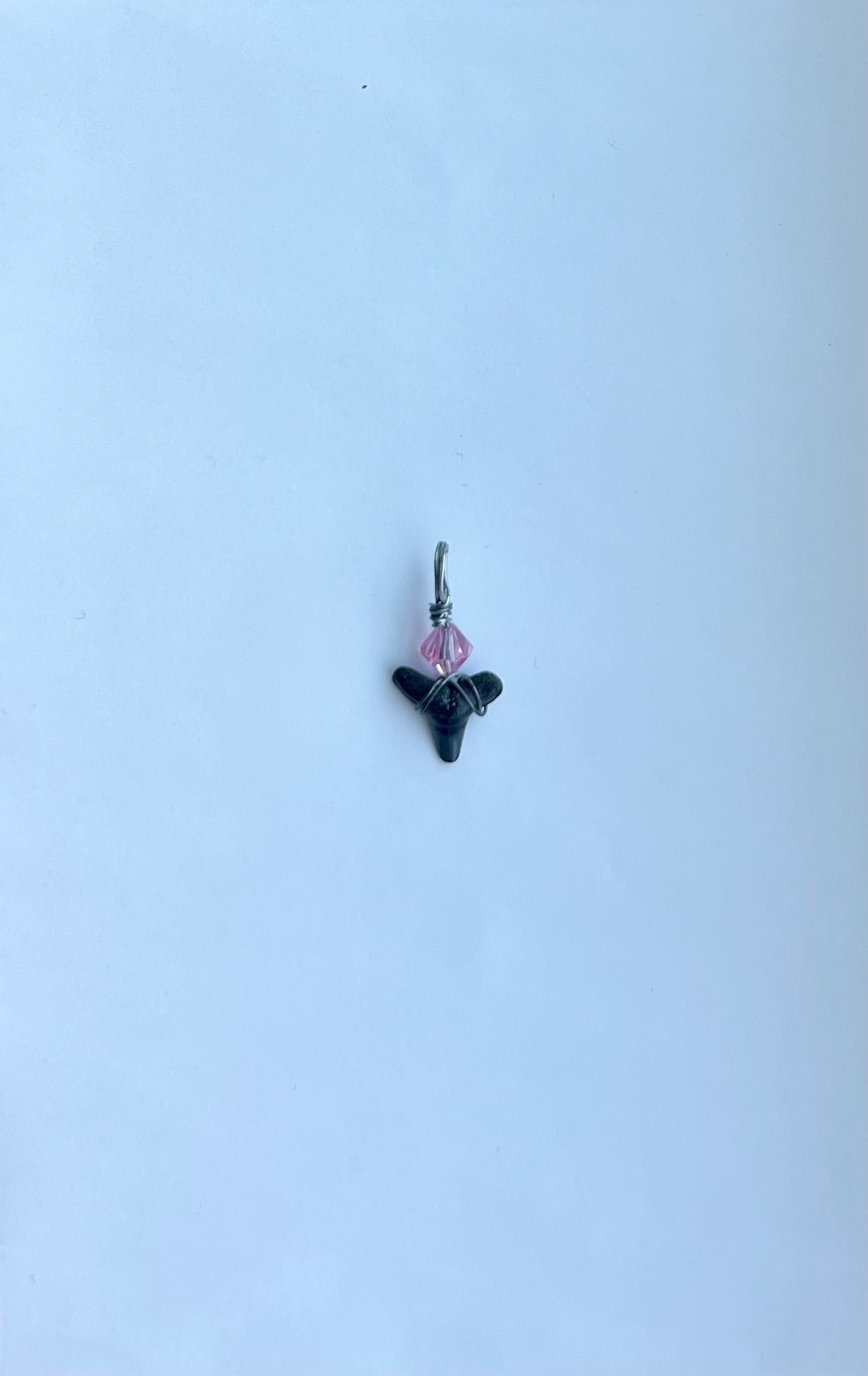 Pink Beaded Shark Tooth Pendant