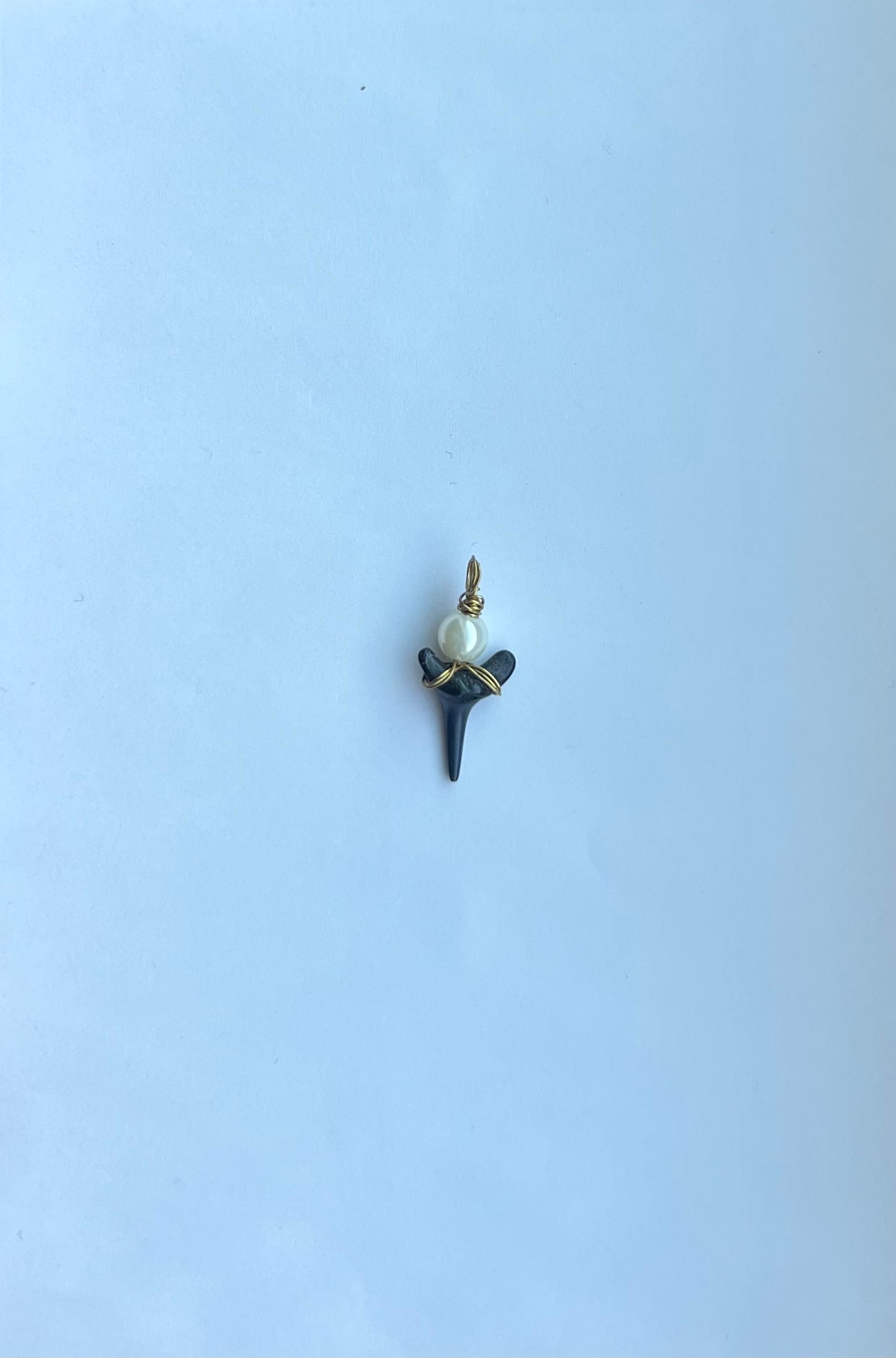 Pearl Bead Shark Tooth Pendant