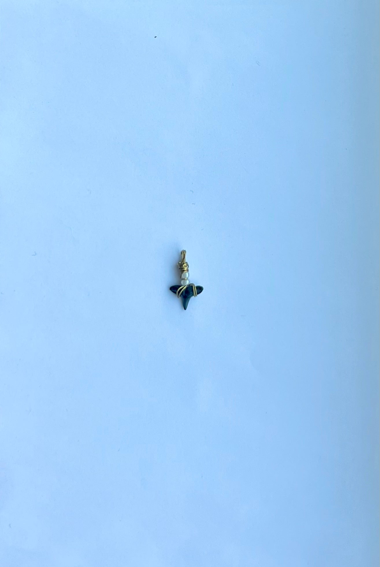 White Beaded Shark Tooth Pendant